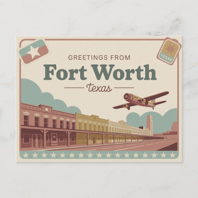 Vintage Fort Worth Postcard | Greetings (Front)
