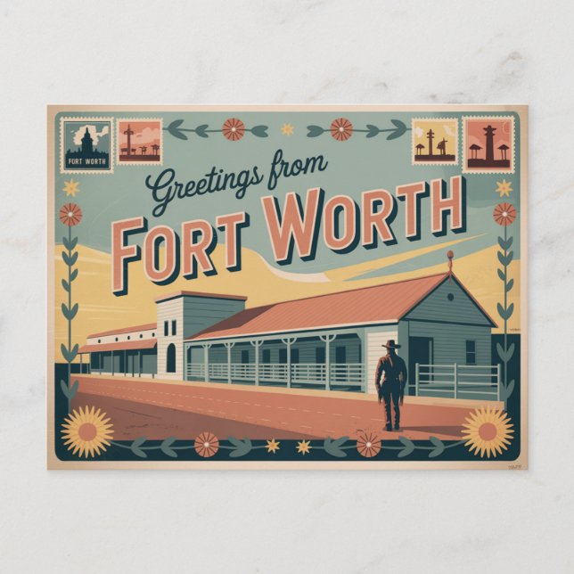 Vintage Fort Worth Postcard | Greetings (Front)
