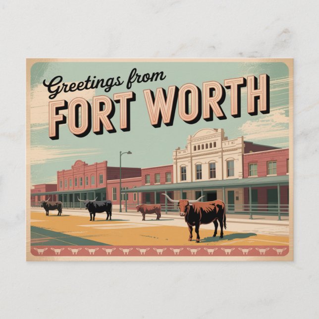 Vintage Fort Worth Postcard | Greetings (Front)