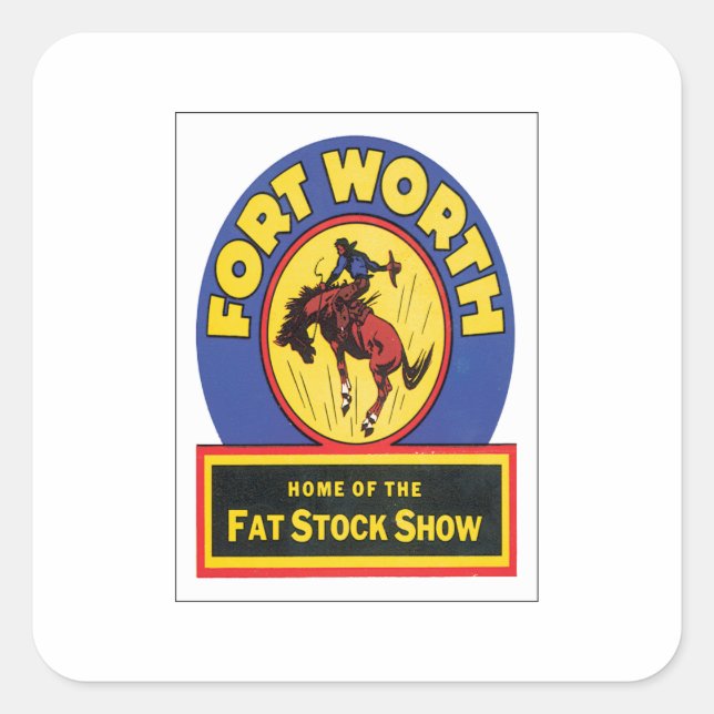 Vintage Fort Worth ,Texas Square Sticker (Front)