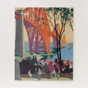 Vintage Forth Bridge Scotland Railroad Travel Art Jigsaw Puzzle