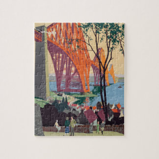 Vintage Forth Bridge Scotland Railroad Travel Art Jigsaw Puzzle