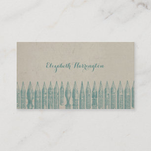 Vintage Fountain Pen Nibs blue Business Card