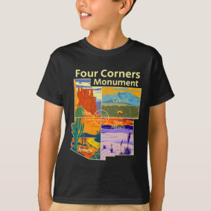Vintage Four Corners Monument With Us National Par T-Shirt