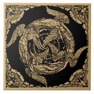 Vintage Four Winds/Angels by Walter Crane Tile