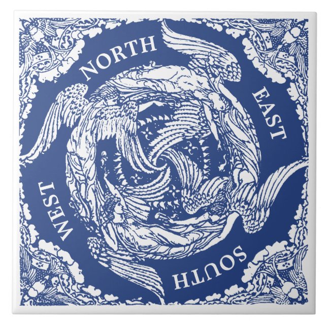 Vintage Four Winds/Angels by Walter Crane Tile (Front)
