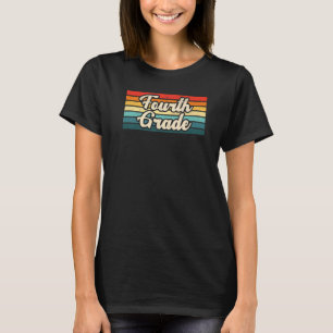 Vintage Fourth 4th Grade Teacher Student Kids Scho T-Shirt