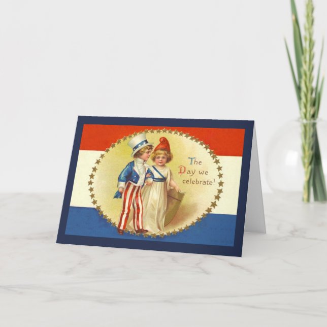 Vintage Fourth Of July Greeting Card (Front)