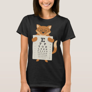 Vintage Fox Cute Baby Fox Eye Chart Optician Artis T-Shirt