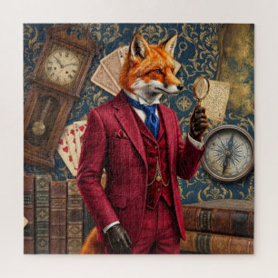 Vintage Fox Detective Jigsaw Puzzle