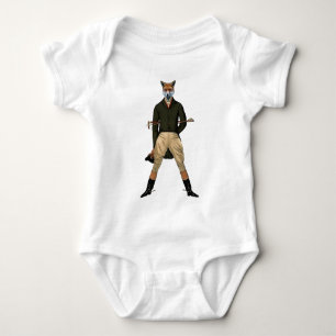 Vintage fox Hunting Baby Bodysuit