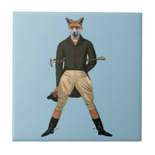 Vintage fox Hunting Tile