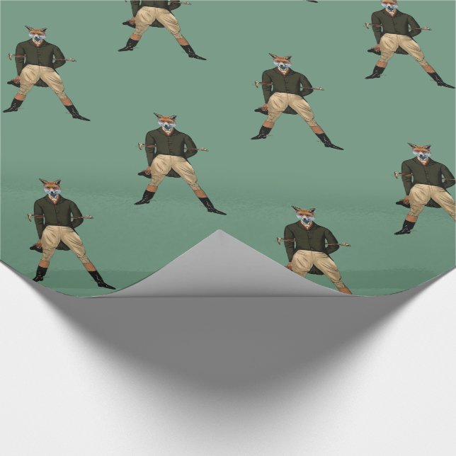 Vintage fox Hunting Wrapping Paper (Corner)