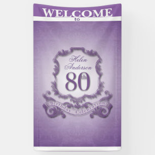 Vintage frame 80th Birthday celebration Banner