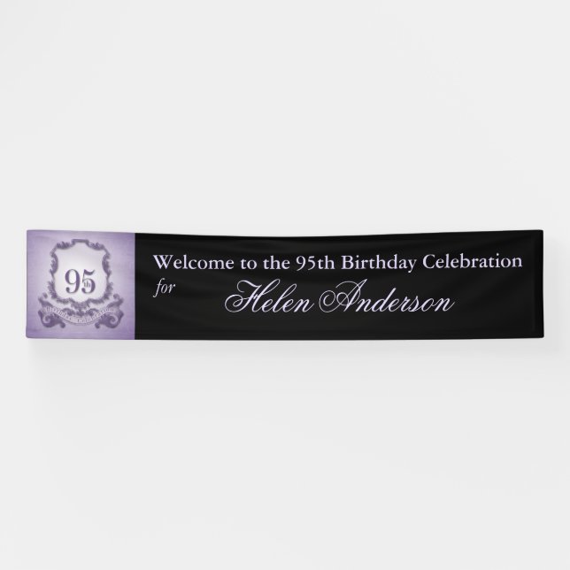 Vintage Frame 95th Birthday Personalized Banner (Horizontal)