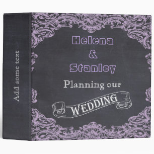 Vintage frame and chalkboard wedding planner binder
