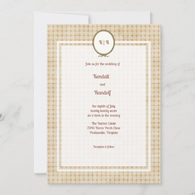 Vintage Frame and Tile Invitation (Front)