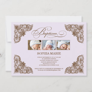 VINTAGE FRAME     BAPTISM INVITATION