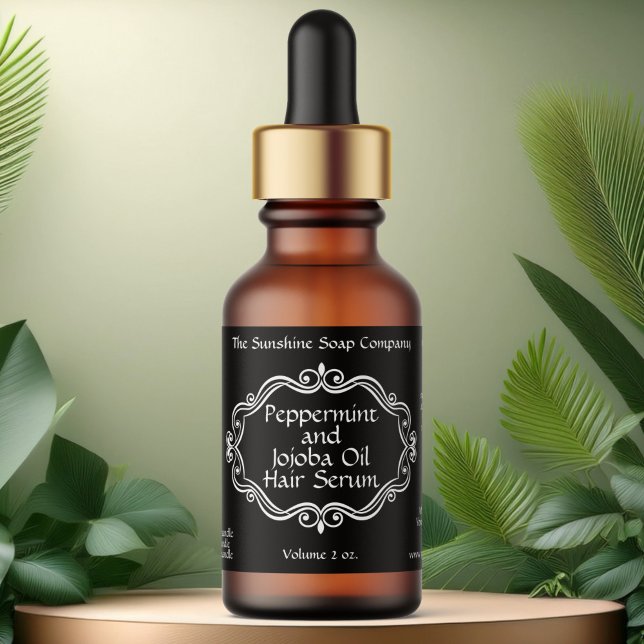 Vintage frame black dropper bottle label (Creator Uploaded)