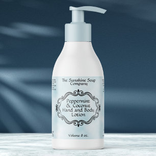 Vintage Frame Blue Parchment Cosmetics Bottle Sticker