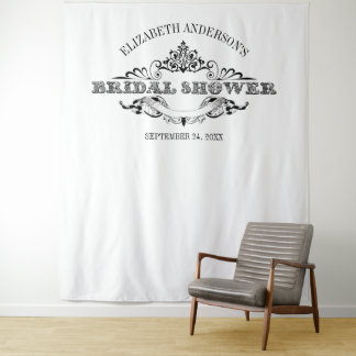 Vintage Frame Bridal Shower Photo Backdrop Tapestry