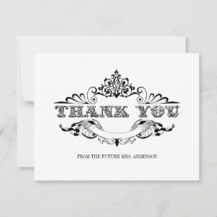 Vintage Frame Bridal Shower Thank You Card