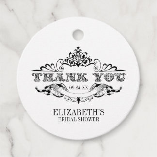 Vintage Frame Bridal Shower Thank You Favour Tags