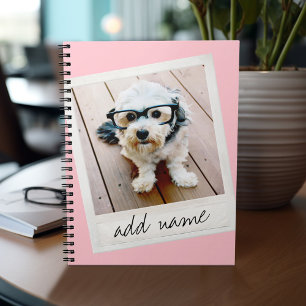 Vintage Frame Custom Photo Blush Pink Notebook