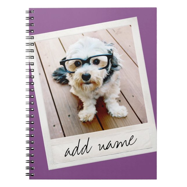 Vintage Frame Custom Photo Purple Notebook (Front)