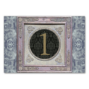 Vintage Frame Damask Floral Tapestry 3 Table Card