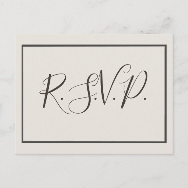 Vintage frame elegant wedding rsvp postcards (Front)