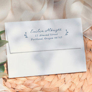 Vintage Frame Floral Bridal Shower Return Address Envelope