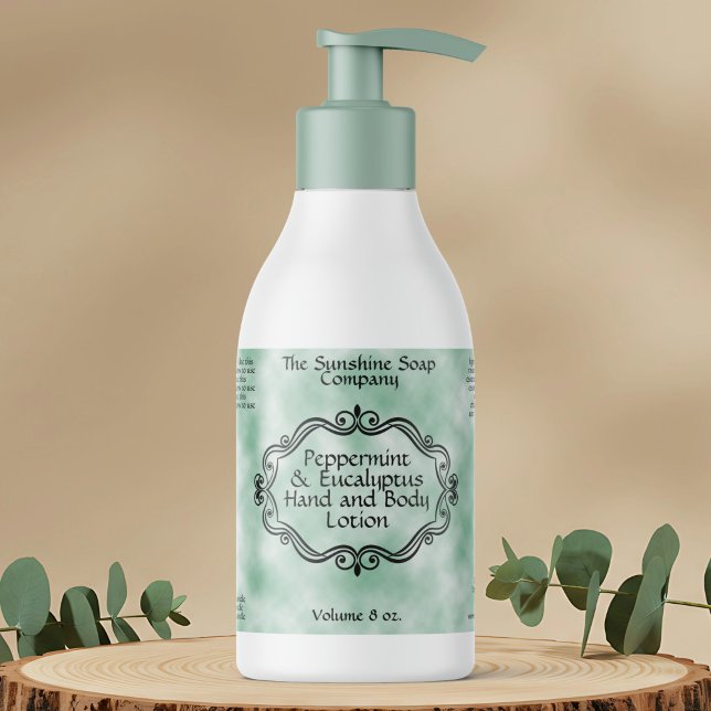 Vintage Frame Green Parchment Cosmetics Bottle Sticker (Creator Uploaded)