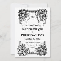 Vintage Frame Handfasting Flat Save The Date Card
