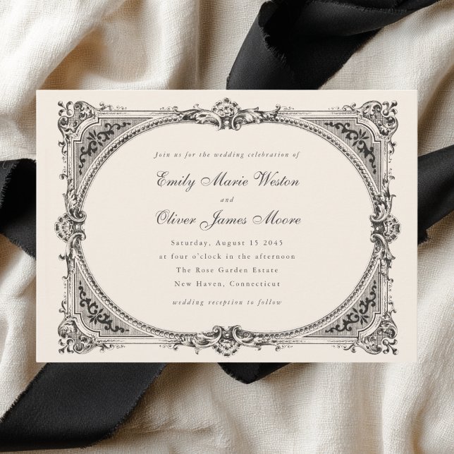Vintage Frame Opulent Elegant Formal Wedding Invitation (Creator Uploaded)