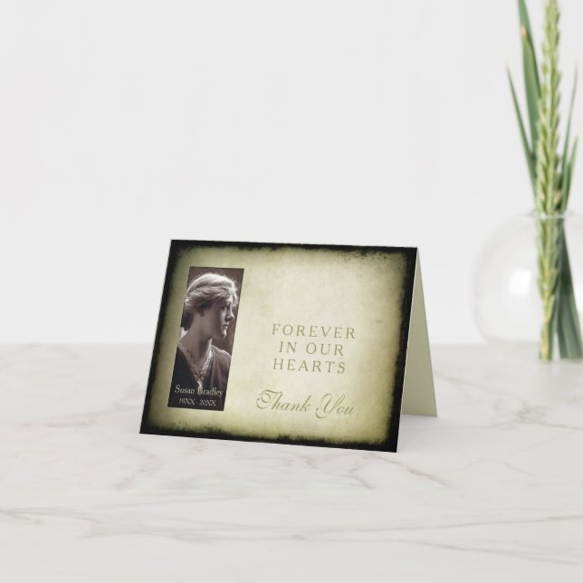 Vintage Frame Sympathy Thank You Note card (Front)