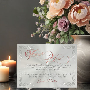 Vintage Frame & Tiara Pastel Green Quinceanera Thank You Card