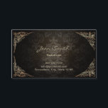 Vintage Framed Dark Damask Beautician Business Card<br><div class="desc">Vintage Framed Dark Damask Beautician Business Cards.</div>
