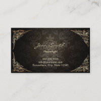 Vintage Framed Dark Damask Playwright
