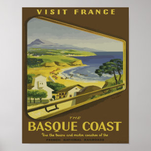 Vintage France Basque Travel Poster