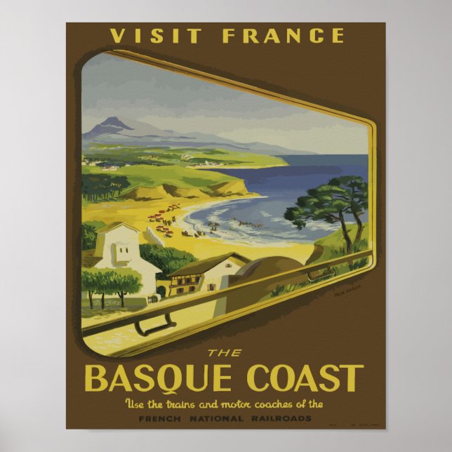 Vintage France Basque Travel Poster (Front)