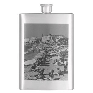 Vintage France Cannes the beach Hip Flask
