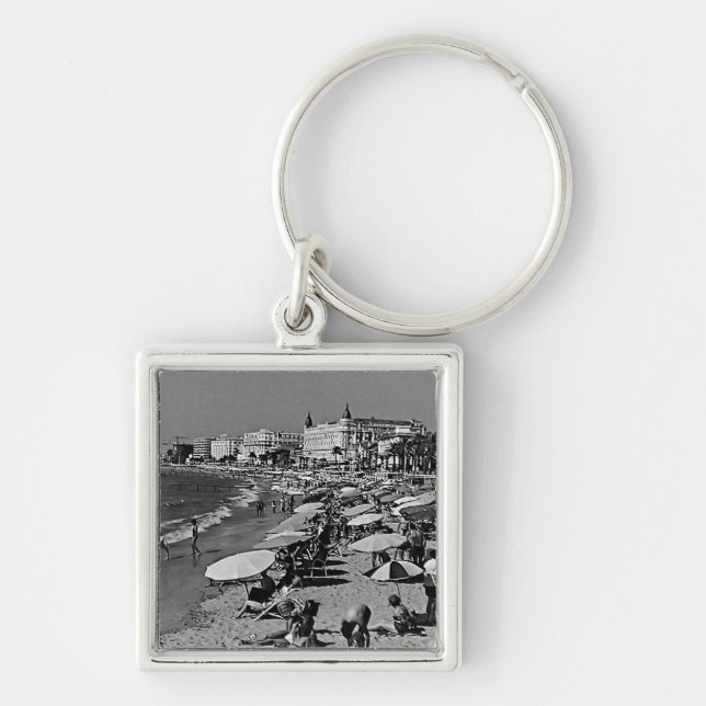 Vintage France Cannes the beach Keychain (Front)