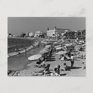 Vintage France Cannes the beach Postcard