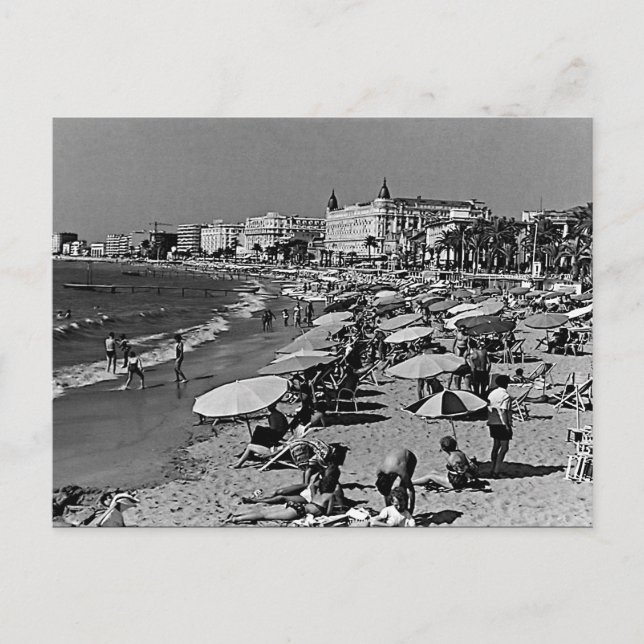 Vintage France Cannes the beach Postcard (Front)