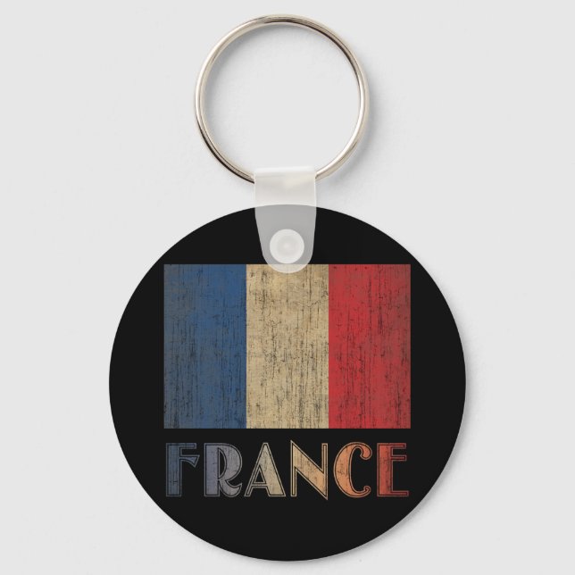 Vintage France Flag Keychain (Front)