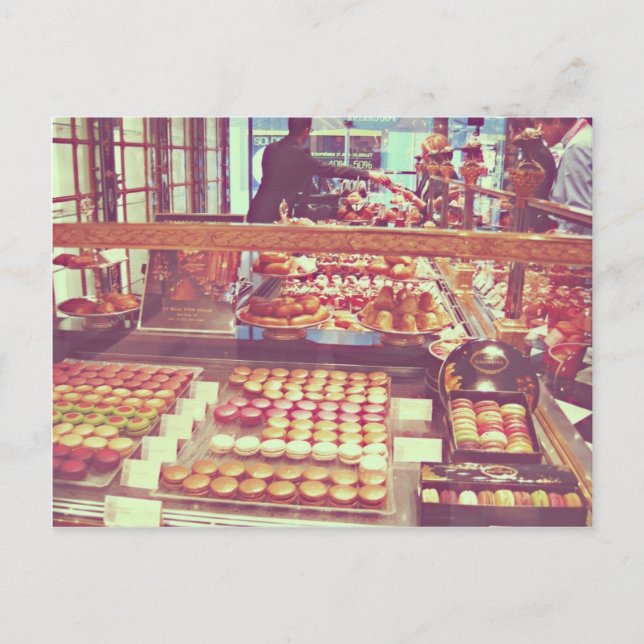 Vintage France macaroon macaron shop Postcard (Front)