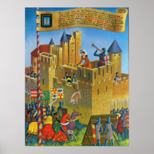 Vintage France, Medieval Carassonne Poster