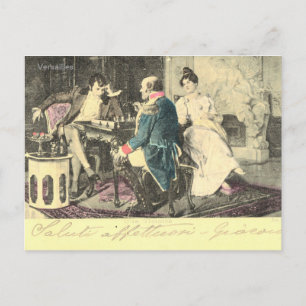 Vintage France, One more victory, Chess game Postcard