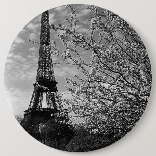 Vintage France Paris Eiffel tower 1970 6 Inch Round Button